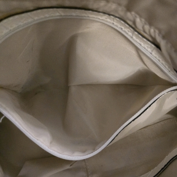 GUESS Y2K Cream Croc Embossed Buckle Satchel Shoulder Bag #9637 Studded Vintage - Picture 11 of 16